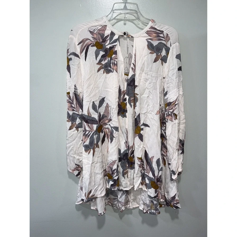 Free‎ People Women's Floral Boho Blouse Top, XS